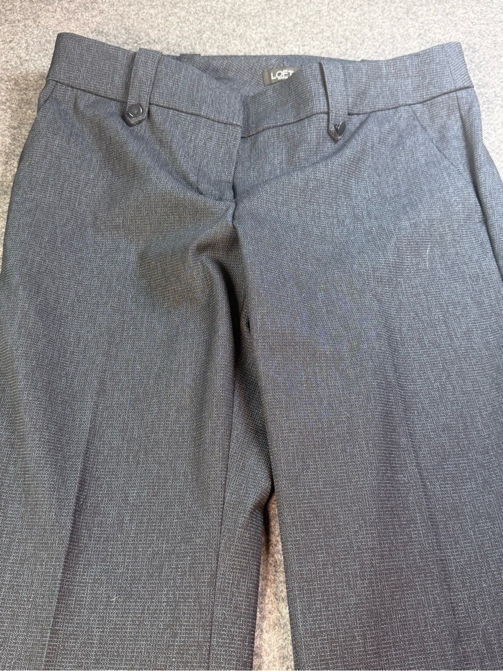 LOFT Petites Marisa Trouser Wide Leg Career Pants Navy Blue 8P Tailored - Picture 5 of 12